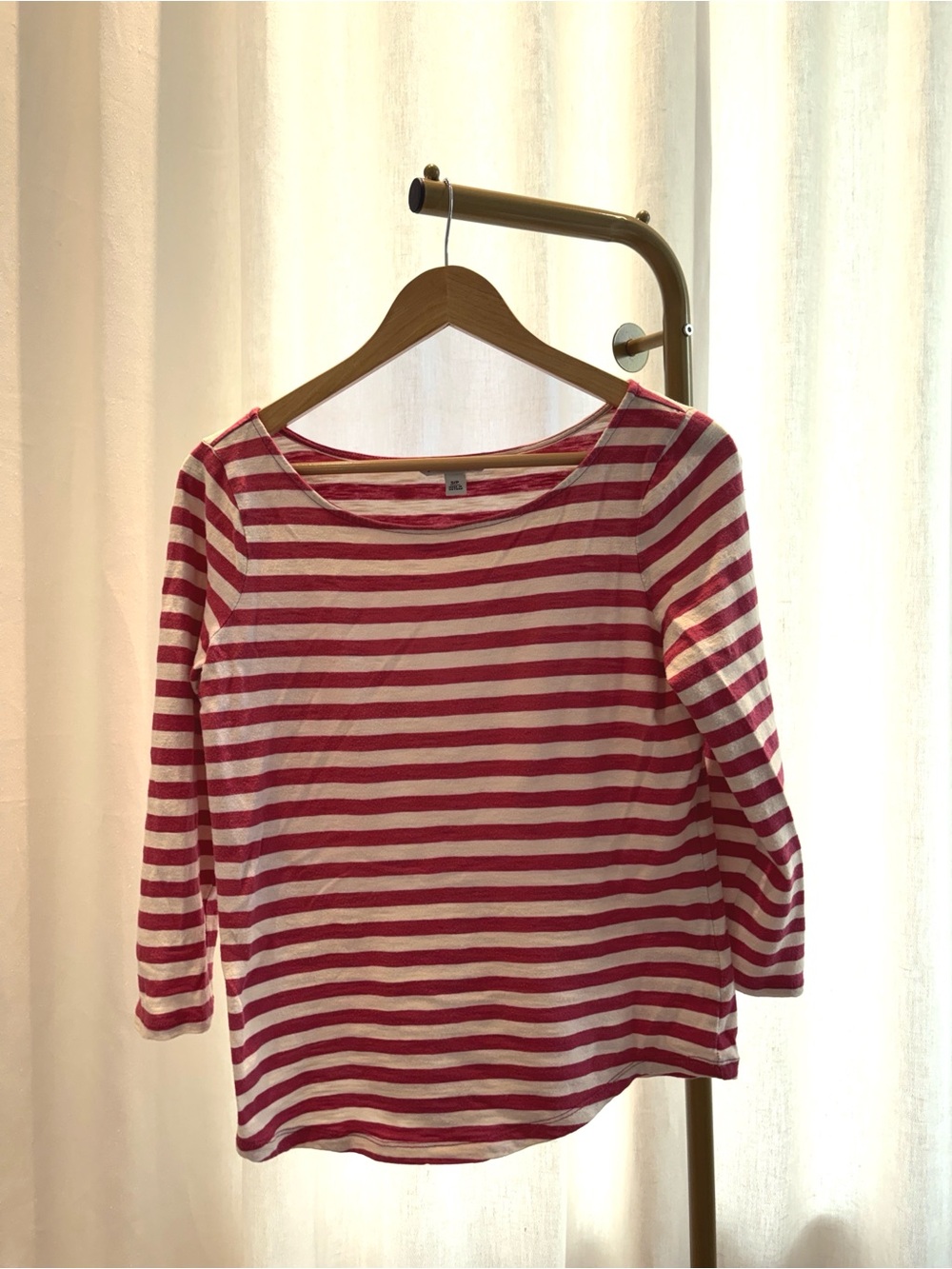 Banana Republic Striped Long Sleeve Top Red & White Small Quite Washed
